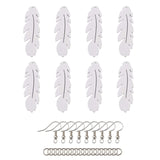 20Pcs Sublimation Blank Earrings Heat Transfer Sublimation Printing Wire Hooks Earrings Feather Shape Unfinished Wooden Dangle Earrings Teardrop Pendant w/Earring Hooks for DIY Jewelry Making Craft Metuynm