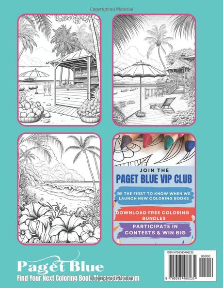 Islands In the Sun - Tropical Islands Coloring Book For Adults: Exotic Islands, Hawaii Summer Scenes Featuring Golden Beaches, Boats on Crystal Clear ... Book For Adult Relaxation & Stress Relief Majosta