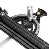 Precision Miter Gauge, Standard Slot, Aluminum Alloy Table Saw Miter Gauge with Miter Fence with 45 Degree Angled Ends for Maximum Stock Support & a Repetitive Cut Flip Stop MUKIDY