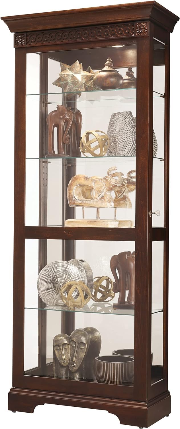Howard Miller 549904 Blue Grass Curio Carbinet II Door Organizer Trays, Brown Howard Miller