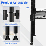 Metal Frame Storage Shelves 5-Tier Wire Shelving NSF Certified Storage Rack Shelf Heavy Duty Storage Shelf with Leveling Feet for Home Kitchen Garage, 12" Dx17 Wx48 H, Black FDW