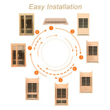 KUNSANA 2 Person Infrared Sauna, Far Infrared Saunas for Home, Hemlock Wood Sauna Room, Low EMF Indoor Home Sauna Spa, 1500Watt, Bluetooth Speakers, Reading Lamps KUNSANA