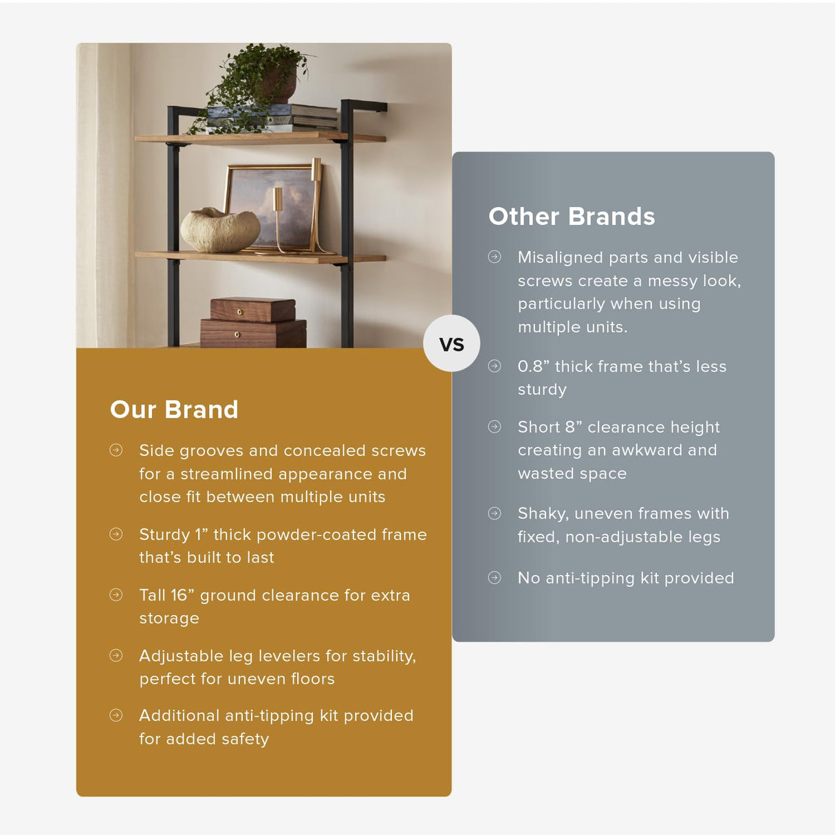 mopio Norwin Ladder Book Shelf, Wall Bookshelf, Farmhouse Industrial Bookcase, Narrow Slim Organizer Display Shelves, Living Room, Bedroom (5-Tier Shelf) mopio