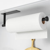 Paper Towel Holder - Self-Adhesive or Drilling, Matte Black Wall Mounted Rack - SUS304 Stainless Steel Kitchen Roll Dispenser Under Cabinet niffgaff