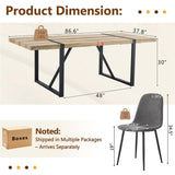86.6" Dining Table Set for 10, Modern 11 Piece Wood Kitchen Table and Chairs Set, Large Rectangle Dining Table with 10 Linen Fabric Upholstered Chairs, Perfect for Family Gatherings and Dining Room UELKS