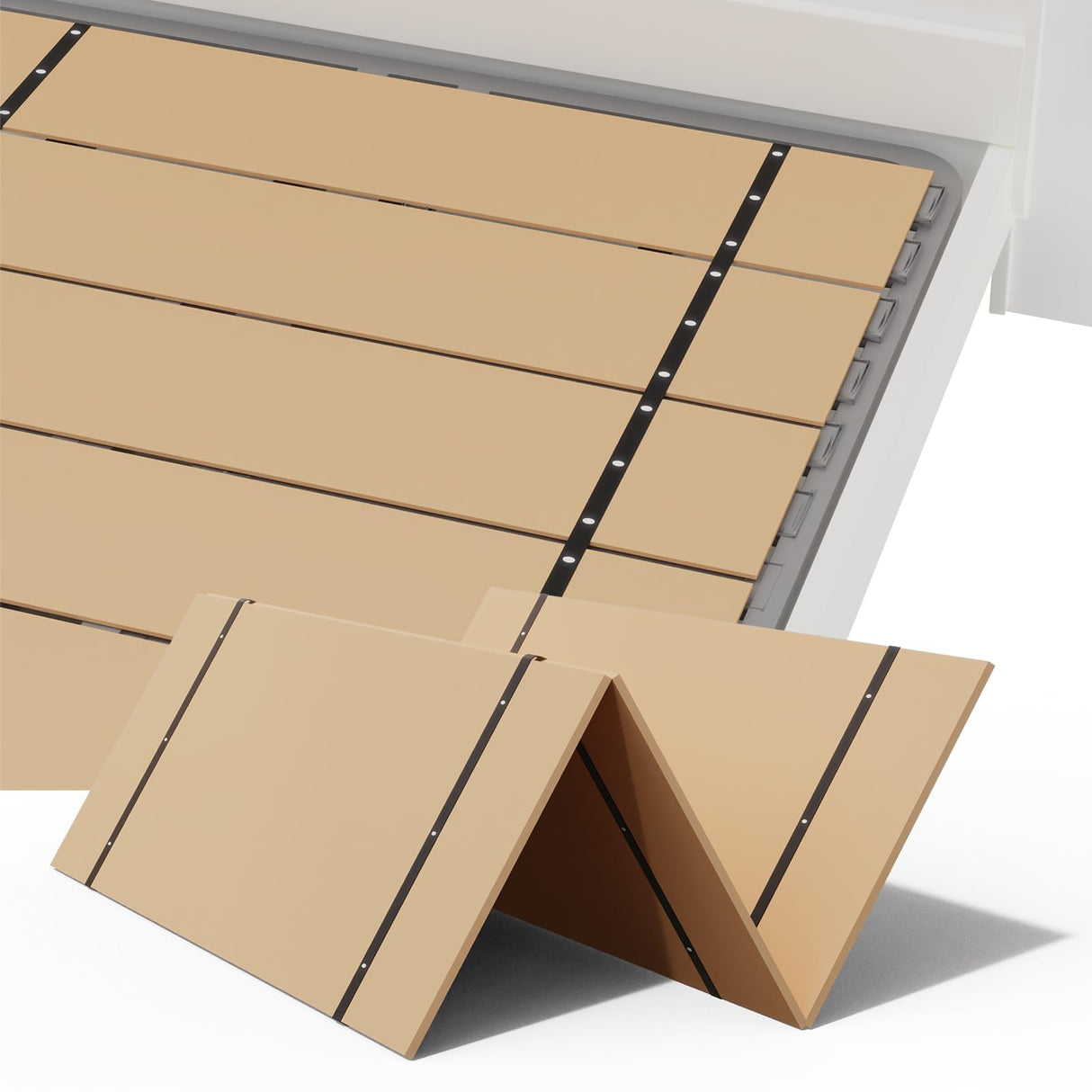 NobleRealm® Foldable Box Spring Queen | Queen Size Bunkie Board & Bed Support Slats | Bed Board for Mattress Support | Easy Setup, Correct Sleeping Posture, Reduce Backache (58.5X 64 Queen Size) Noble Realm