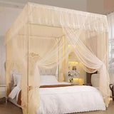 VELSKUD Canopy Bed Frame Full, Stainless Steel Four Corner Bed Canopy Poles Mosquito Net Frame Bracket Fit for Metal Bed Wood Bed, Stainless Steel Canopy Bed Frame Full Size VELSKUD