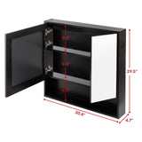 ALIMORDEN Medicine Cabinet with Mirror and Shelves, Oversized Bathroom Wall Storage Organizer Over The Vanity, Toilet, Recessed or Surface Mount, 30.4" L x 29.5" H, Black ALIMORDEN