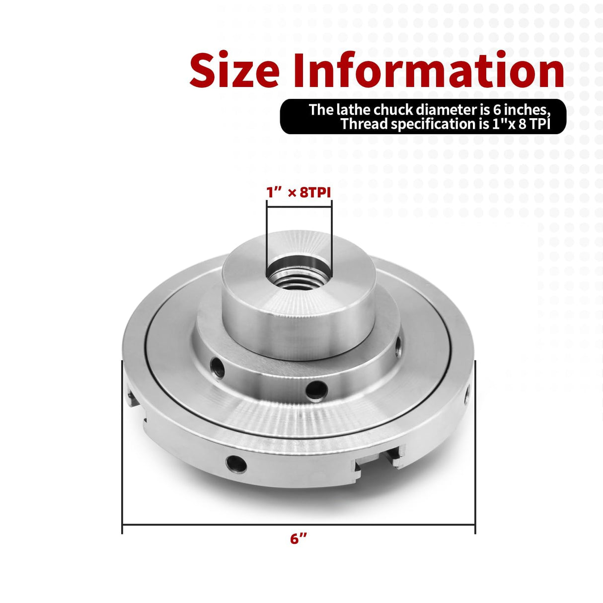 Nakkaa 6 Inch Precision Self Centering Woodturning Lathe Chuck Set 4 Jaw Self Centering Lathe Chuck Thread 1 x 8TPI Nakkaa