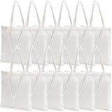 DEAYOU 12 Pack Canvas Tote Bag, 13" x 14" Sublimation Blank Cotton Cloth Bags, White Reusable Grocery Bags with Handles for Shopping, DIY Crafting, Heat Transfer, Gift, Activity DEAYOU