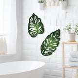 Zzbakress 3 Pcs Wooden Palm Leaves Wall Art Tropical Leaf Wall Art Natural Plant Wall Decor Tropical Plant Wall Sculptures for Living Room Kitchen Bedroom Garden (Farmhouse, Leaves-A) Zzbakress