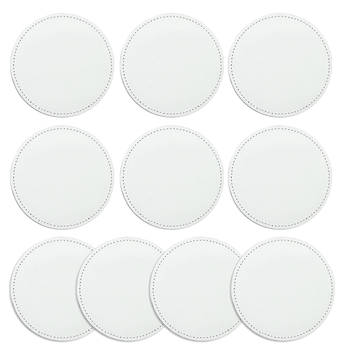 GREYWAWA 10 Pcs Sublimation Patches Blank Iron on Patches 8 Shapes Blank Leather Hat Patches for Hat Shirt Dress Sweater Jeans, 7.6cm/2.99in, Round 3 GREYWAWA