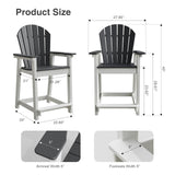 OTSUN Tall Adirondack Chairs, Outdoor Balcony Chair, Patio Bar Stool Chair with Widened Arms, High Back, Footrest, 400lbs, All-Weather Bar Height Chair for Garden, Yard, Backyard OTSUN