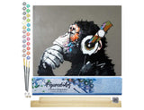 Figured'Art Paint by Numbers for Adults Monkey Wearing Headphones 16"x20" - Craft Art Painting Rolled Canvas with DIY Wooden Frame Figured'Art