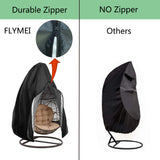 【Upgraded】Patio Egg Chair Covers with Zipper, Wicker Egg Swing Chair Covers, Waterproof Heavy Duty Weather Resisatnt Outdoor Chair Cover, Windproof Hanging Chair Cover, 75" x 45", Black, 1 Pack FLYMEI
