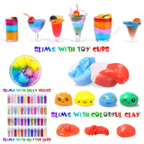 Slime Supplies Kit, 135 Pack Slime Making Kit 30 Crystal Slime, Glitter Jars, Charms, Sugar Paper, Foam Beads, Fishbowl Beads, Toy Cups, Slices, Air Dry Clay and Tools for Kids Girls by WINLIP WINLIP