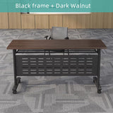 Oppiiwee Folding Conference Room Table, Mobile Training Table with Wheels, Flip Top Rolling Seminar Meeting Table for Office,Meeting Room,classr (Black, 47×16×30in) Oppiiwee