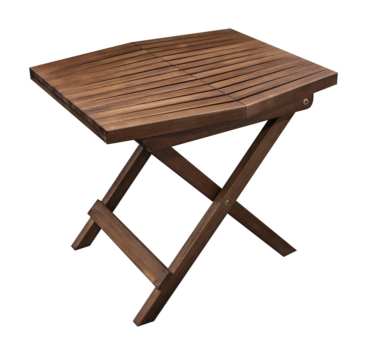 Melino Wooden Folding Table, Acacia Wooden Small Table for Indoor and Outdoor uses, Weather Resistant and Fully Assembled (Chestnut) Melino