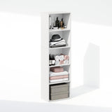 Furinno Reed Closet Organizers and Storage, 5-Tier Closet Organizer, Open Shelf Closet Storage, for Wardrobe, Bedroom, Living Room, White Furinno