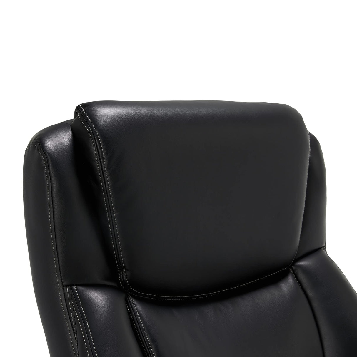 La-Z-Boy Delano Big & Tall Executive Office Chair, High Back Ergonomic Lumbar Support, Bonded Leather, Black with Mahogany Wood Finish La-Z-Boy