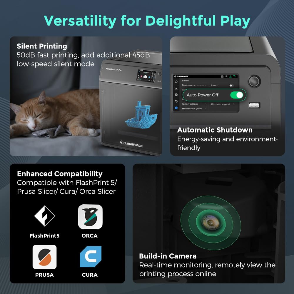 (Smooth PEI Plate) Bundle FLASHFORGE Adventurer 5M Pro 3D Printer and FLASHFORGE PEI Sticker Plate FLASHFORGE