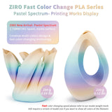ZIRO PLA Filament 1.75mm, Matte Multicolor 3D Printer Filament, Color Gradient Change PLA, Fast Color Change by Length, Fit Most FDM Printers, Dimensional Accuracy +/-0.03mm,1KG Pastel Spectrum ZIRO