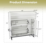TIMSATIO Shoe Storage Cabinet with 2 Flip Drawers for Entryway, 4-Tiers Slim Freestanding Shoes Boots Rack Cabinet Organizer, Narrow Farmhouse Hidden Shoe Cabinet for Foyer (White) TIMSATIO