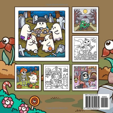 Spooky Vibes: Coloring Book for Adults and Teens with Cute Creepy Characters and Hygge Scenes, Easy and Cozy Designs for Relaxation and Stress Relief (Spooky - Cute - Easy Coloring) WoodArtSupply