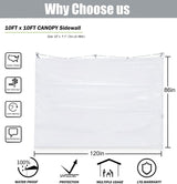 SCOCANOPY Sidewalls for 10x10 Canopy Frame, 3 Pack SunWalls Only,White SCOCANOPY