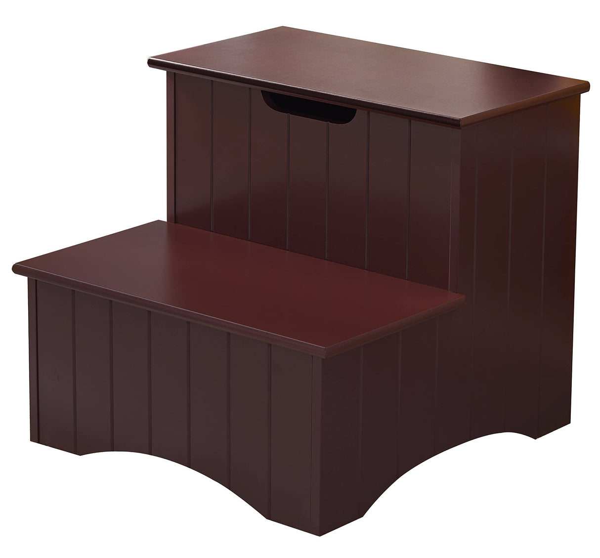 Kings Brand Furniture - 2 Step Wooden Step Stool with Hidden Storage for Adults or Kids, Dog Stairs, Walnut Kings Brand Furniture