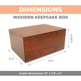 Blake & Lake Large Box with Hinged Lid - Wood Storage Box with Lid - Wooden Keepsake Decorative boxes with lids (Dark Oak) Blake & Lake