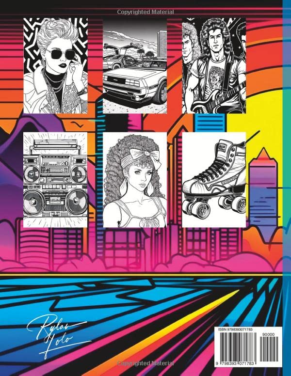 Totally 80's Coloring Book (Coloring Books for Adults) WoodArtSupply
