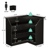 Tribesigns Reception Desk with Storage Shelves, L-Shaped Modern Front Desk, Reception Counter Table for Small Office, Salon, Checkout Office, Black Tribesigns