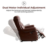 Rhevoy Power Lift Recliner Chair for Elderly with Adjustable Headrest,Electric Lift Chair with Massage and Heat, Lay Flat Recliner for Big and Tall,Brown Rhevoy