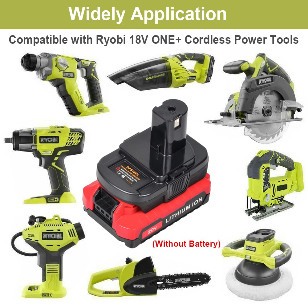 Replacement for Ryobi 18V Lithium-Ion Battery Adapter for Ryobi 18V One+ Cordless Tool, Compatible with Black+Decker/ Porter-Cable/Stanley 20V Lithium Battery Convert to Ryobi 18V Lithium Battery P108 QINIZX