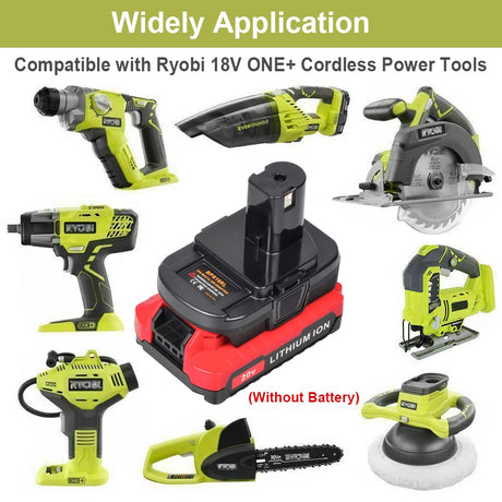 Replacement for Ryobi 18V Lithium-Ion Battery Adapter for Ryobi 18V One+ Cordless Tool, Compatible with Black+Decker/ Porter-Cable/Stanley 20V Lithium Battery Convert to Ryobi 18V Lithium Battery P108 QINIZX