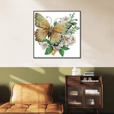 Stalente Diamond Painting Kits for Adults Butterfly, 5D Special Shape Diamond Art Kits for Beginners, Crystal Rhinestones Diamond Painting for Home Wall Decoration Gift 12×12inch, Flower Stalente