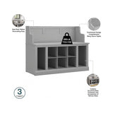 kathy ireland Home by Bush Furniture Woodland 69-Inch Entryway Storage Set with 6 Shelves, Cape Cod Gray (WDL012CG) Bush Business Furniture