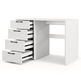 IFANNY White Computer Desk, 43.5’’ Writing Desk with 4 Large Drawers, Modern Executive Desk, Wood Vanity Table with Storage, Student Desk for IFANNY