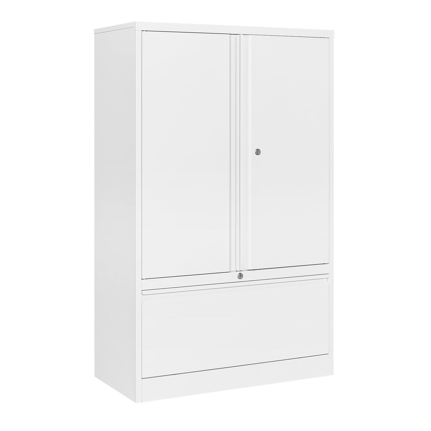 SISESOL Metal Storage Cabinet with Drawer,White File Cabinets, Locking Steel Storage Cabinet with Doors and Shelves for Home,Office,Warehouse,Garage,School,Fit A4/Letter/Legal File (1 Drawer) - WoodArtSupply