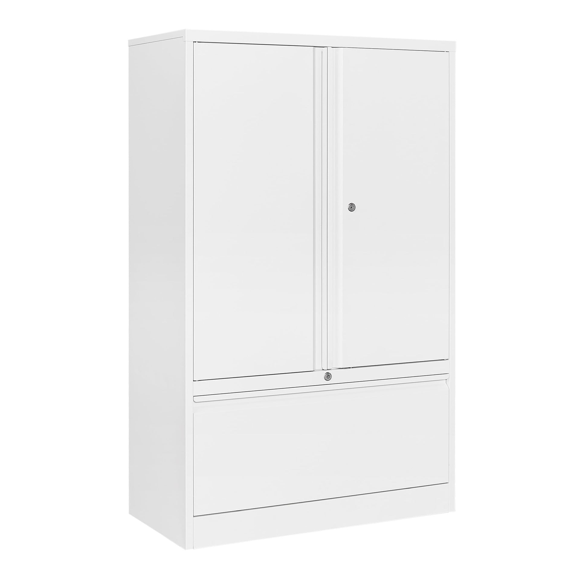 SISESOL Metal Storage Cabinet with Drawer,White File Cabinets, Locking Steel Storage Cabinet with Doors and Shelves for Home,Office,Warehouse,Garage,School,Fit A4/Letter/Legal File (1 Drawer) - WoodArtSupply