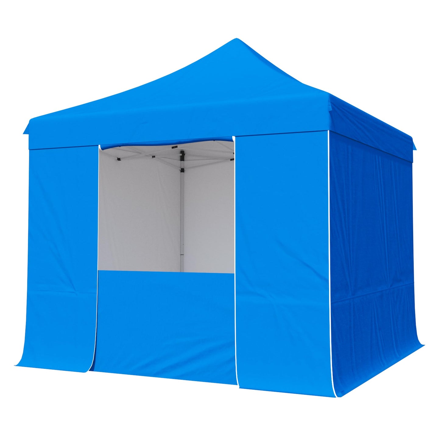 10x10 Pop Up Canopy Tent with 4 Removable Sidewalls, Heavy Duty Easy Up Canopy with 4 Sandbags for Weight, 100% Waterproof Winter Canopy Outdoor,1 Person Easy Set up, with Portable Roller Bag,Blue