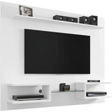 Manhattan Comfort Plaza Floating Entertainment Center for Living Room, Wall Mounted TV Stand with Display Shelves, Wire Management & Mounting Hardware, Fits up to 50" Screens, White Manhattan Comfort