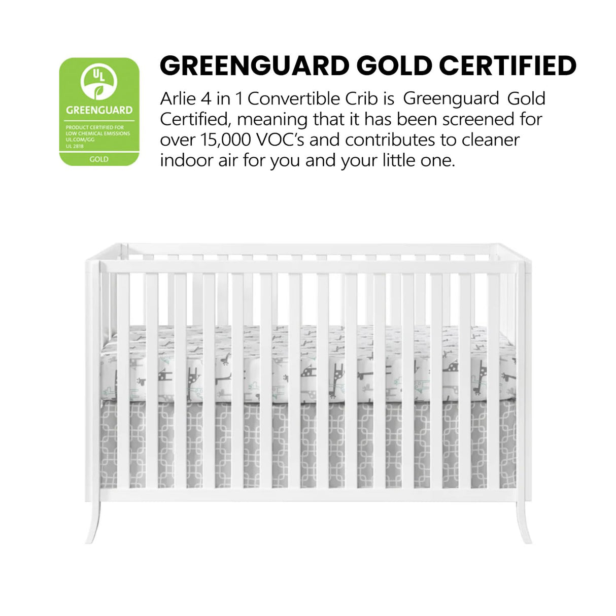 Oxford Baby Arlie 4 in 1 Convertible Island Crib White Oxford Baby