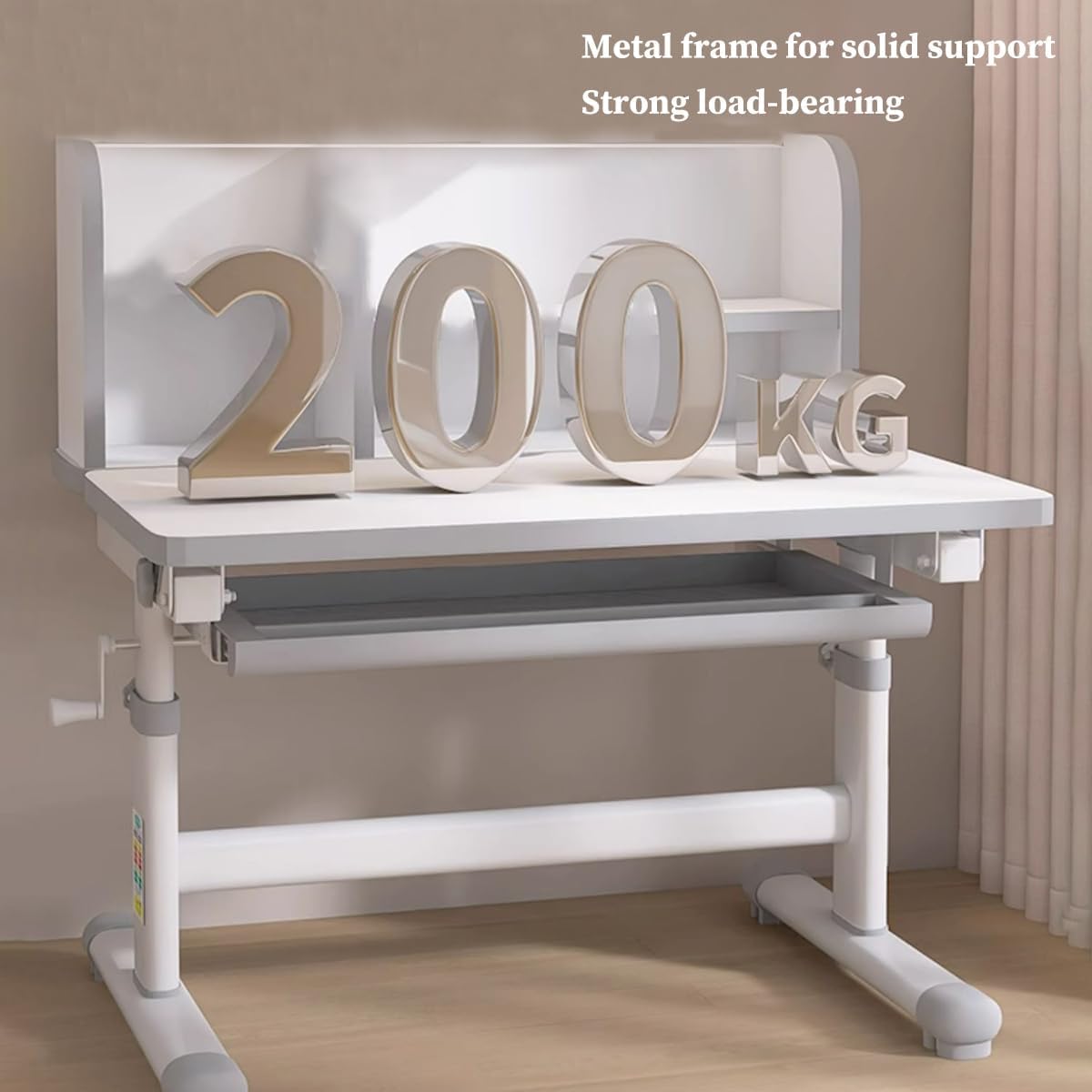 Kids Functional Study Desk and Chair Sets Ergonomic Height Adjustable Children School Study Desk 3-18 Years Boy and Girl Study Table and Chair Set with Tilt Desktop,LED Light for Reading,Writing SMIXLVY