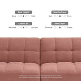 mopio Aaron Couch, Small Sofa, Futon, Sofa Bed, Sleeper Sofa, Loveseat, Mid Century Modern Futon Couch, Sofa Cama, Couches for Living Room, Bedroom (Old Rosa, Velvet) mopio