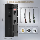 SAFEFEVER Rifle Safe,2-3 Gun Safe for Rifles and Pistols,Rifle Gun Safes with Removable Shelf, LED Light,Fully Assembled SAFEFEVER