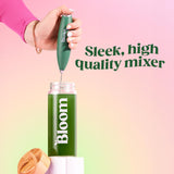 Bloom Nutrition Milk Frother, Hand Mixer, Electric, Handheld Drink Stirrer, Frothing Wand, Foam Maker for Coffee, Matcha, Protein, Greens, Stainless Steel, Battery Operated, Includes Whisk Stand Bloom Nutrition