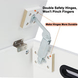 Timberer 39.4" Storage Chest, Wooden Storage Bench, Large Storage Trunk with 2 Safety Hinges, Entryway Shoes Bench for Living Room, Bedroom, White Timberer