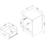 South Shore Tassio 1-Drawer Nightstand-Weathered Oak South Shore